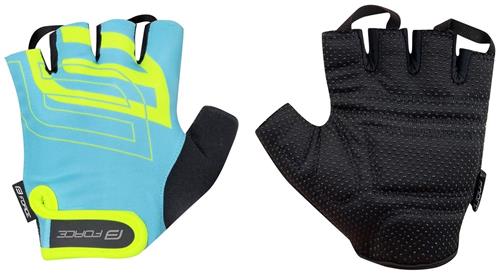 FORCE SPORT, letné rukavice modré-fluo veľkosť XS