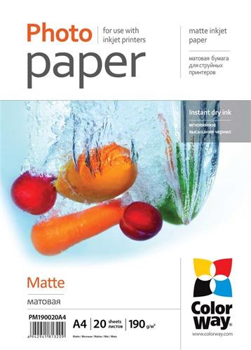 Fotopapier ColorWay matný 190g/m2 A4 20ks