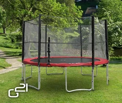 G21 Trampolína 430cm + ochranná síť, červená