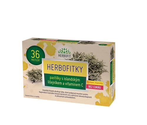 GALMED Herbofitky s islandským lišejníkem a Vitaminem C bez cukru, 36 ks 