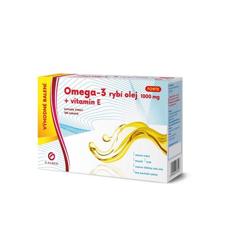 GALMED Omega-3 rybí olej Forte s Vitaminem E, 180 tobolek
