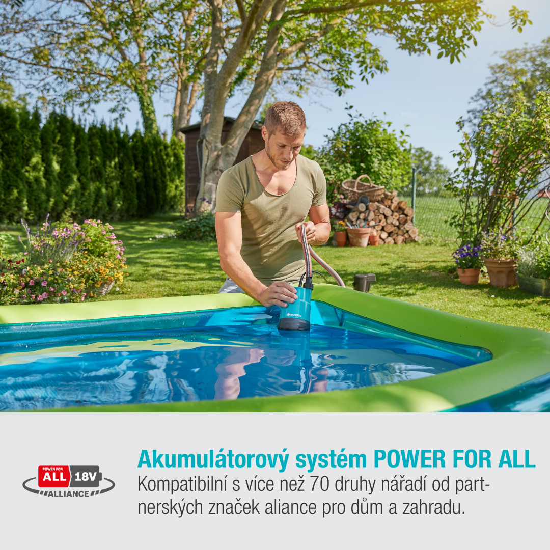 Gardena 14600-20 Ponorné čerpadlo na čistú vodu 2000/2 18V P4A - sada