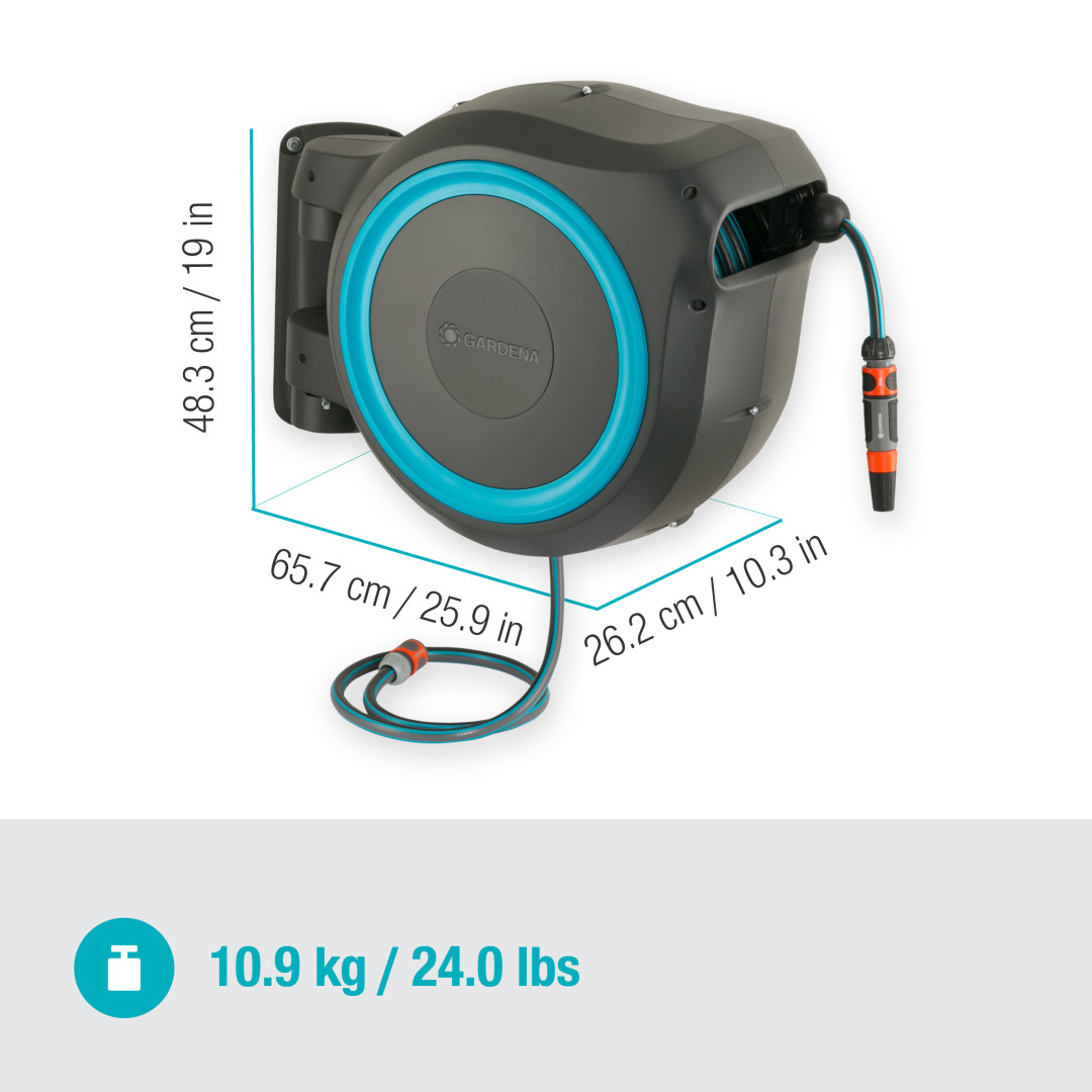Gardena 18620-20 Nástěnný box na hadici RollUp M/L tyrkysový