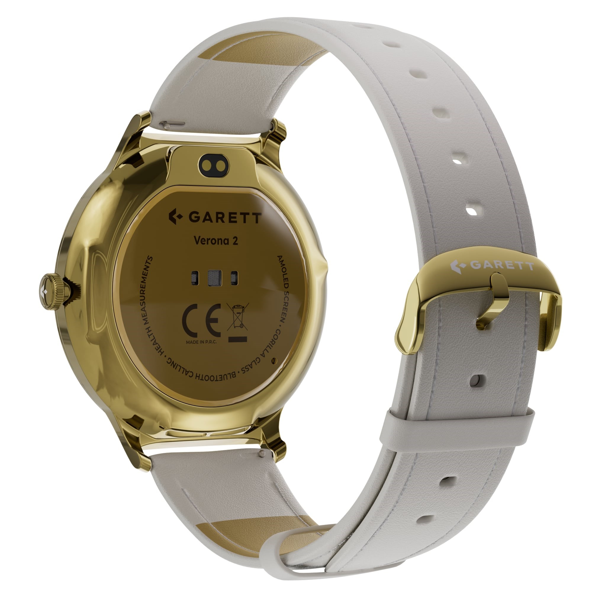 Garett Smartwatch Verona 2 zlatá, gold SOLID steel
