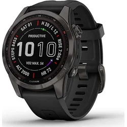 Garmin fenix 7S PRE Sapphire Solar, Titan Carbon Gray / Black Band 010-02539-25