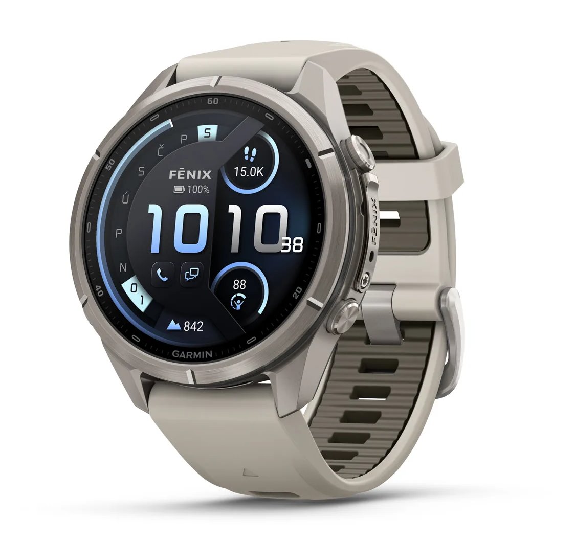 Garmin fenix® 9 Pro – inReach 43 mm, AMOLED, Titanium - Fog Gray