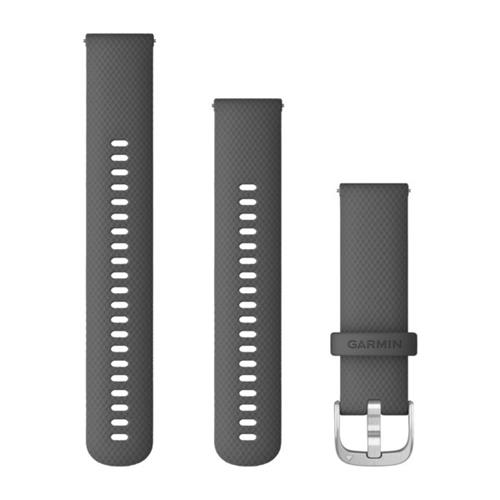 Garmin Řemínek Quick Release 22 mm, silikonový,  matně šedý, stříbrná přezka