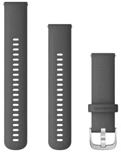 Garmin Řemínek Quick Release 22 mm, silikonový,  matně šedý, stříbrná přezka