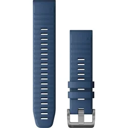Garmin Řemínek QuickFit 22 mm, silikonový, tmavě modrý, stříbrná přezka