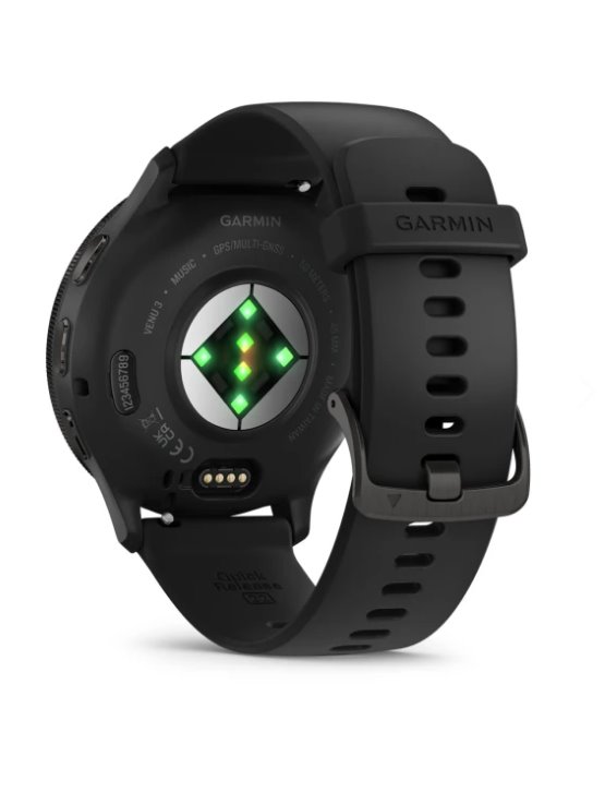 Garmin Venu 3, bridlicová/čierna, silikónový remienok