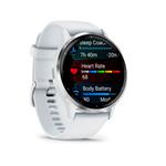 Garmin Venu 3, Silver/ White, silikonový řemínek