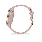 Garmin Venu 3S, Nerezová luneta Soft Gold, pouzdro Dust Rose, silikonový řemínek