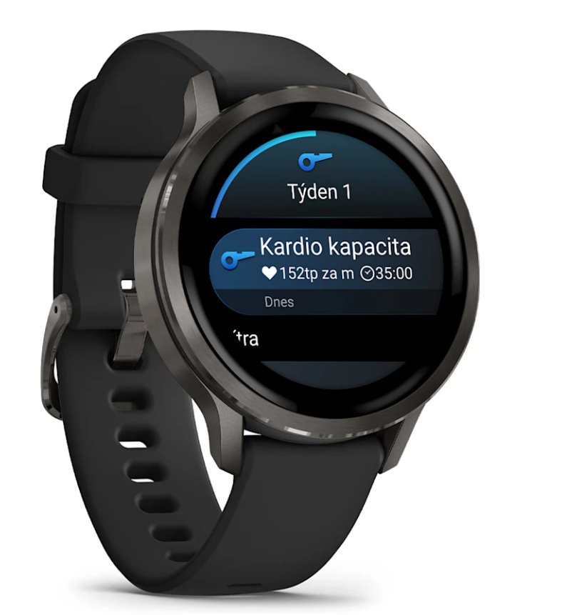 Garmin Venu 4 41mm, Slate a Černý silikonový řemínek