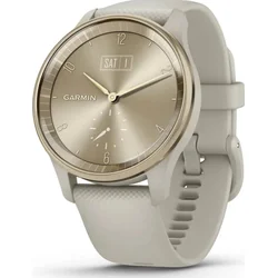 Garmin vivomove Trend, Nerezová luneta Cream Gold, silikonový řemínek