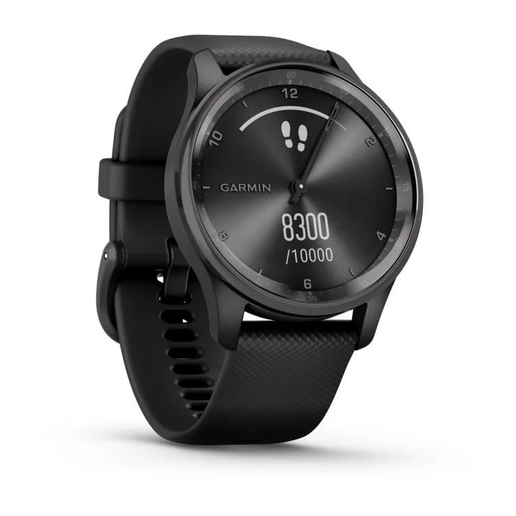 Garmin vivomove Trend, Nerezová luneta Slate, silikonový řemínek