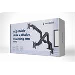 GEMBIRD Držák 2 monitorů na stůl, naklápěcí, až do 32” a 8kg, černý