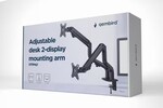 GEMBIRD Držiak na stôl pre 2 monitory, naklápací, do 32" a 8 kg, čierny