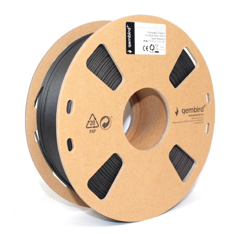 Gembird filament PLA 1.75mm 1kg, černá