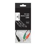 Gembird jack splitter 3,5 mm 4-pólový na 2x3,5 mm F/M
