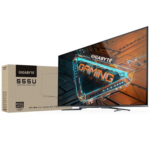 GIGABYTE LCD - 54,6" herný monitor S55U UHD, 3840x2160, 120Hz, 5000:1, 500cd/m2, 2ms, 2xHDMI 2.1, 1xUSB 2.0, VA