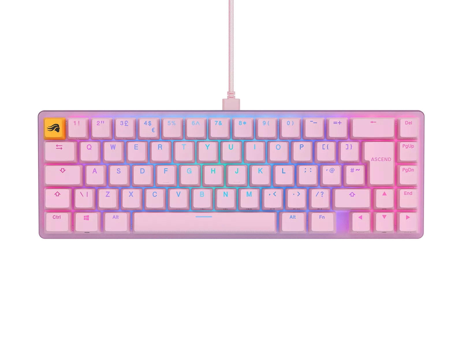 Klávesnica Glorious GMMK 2 - Barebone, ISO-Layout, ružová