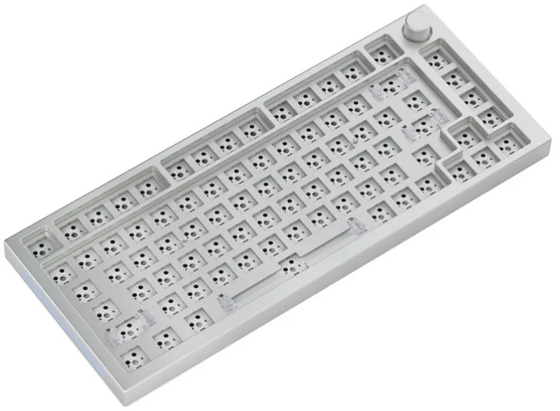 Glorious GMMK Pro White Ice 75% TKL - základná doska, ANSI-Layout, strieborná