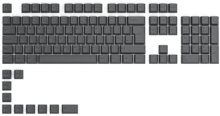 Glorious GPBT Kľúčenky - 115 PBT, ISO, UK-Layout, Black Ash