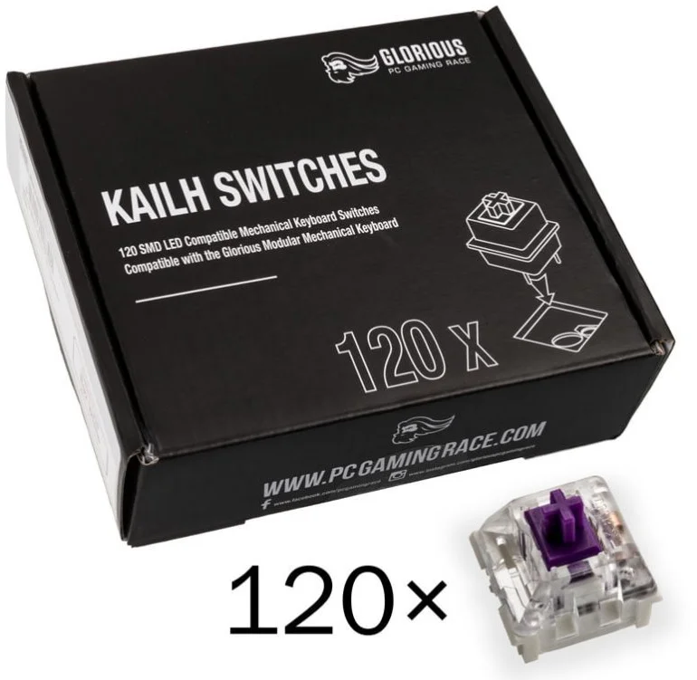 Glorious Kailh Pro Purple Switches, 120 ks
