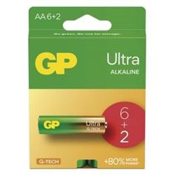 GP alkalická baterie ULTRA AA (LR6) 8pack