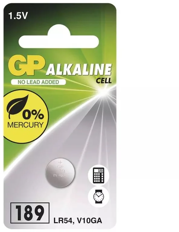 GP LR54 Alkalická gombíková batéria 1Ks (AG10, LR54, LR1130, V10GA)