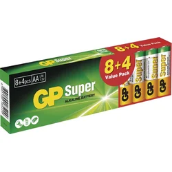 GP Super Alkaline baterie 15A LR03 (AAA, mikrotužka) 1,5V 8+4 kusů