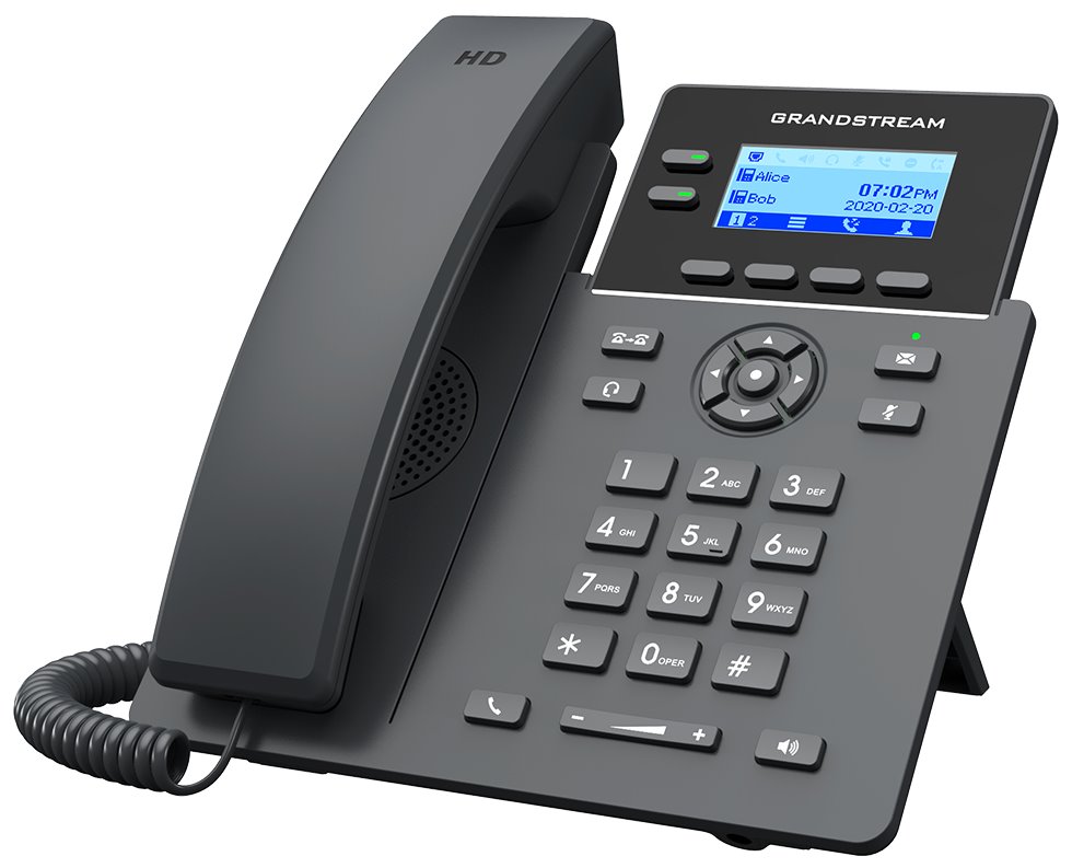 Grandstream GRP2602P/ telefón VoIP/ 2,21" podsvietený grafický displej/ 4x SIP/ 2x LAN/ PoE, GDMS