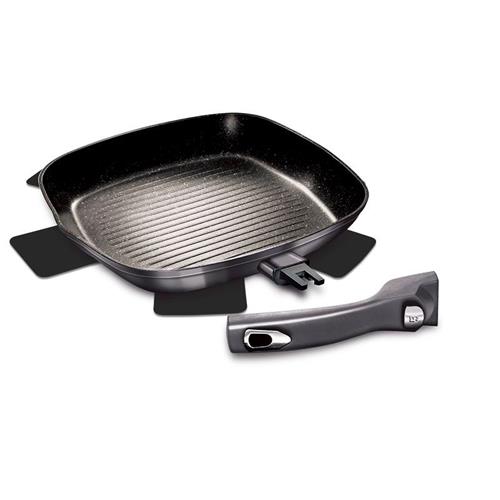 Grilovacia panvica BerlingerHaus s titánovým povrchom a odnímateľnou rukoväťou Carbon PRO Line, 28 cm