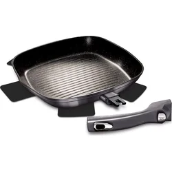 Grilovacia panvica BerlingerHaus s titánovým povrchom a odnímateľnou rukoväťou Carbon PRO Line, 28 cm