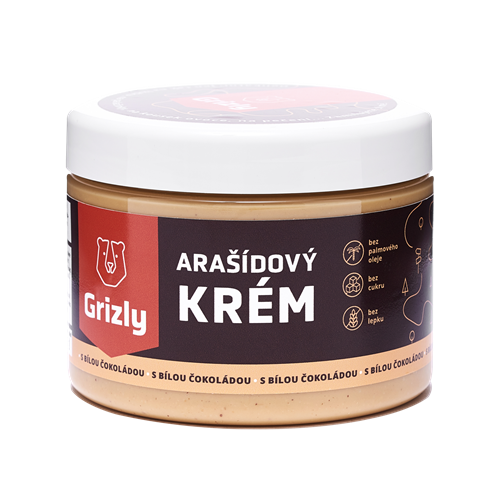 GRIZLY Arašidové maslo s bielou čokoládou 500 g