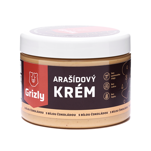 GRIZLY Arašídové máslo s bílou čokoládou 500 g