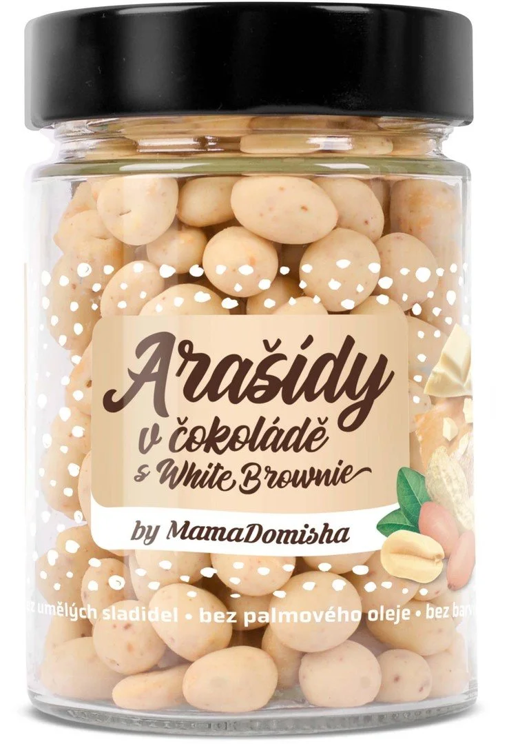 GRIZLY Arašidy v bielom brownie MamaDomisha, 200g
