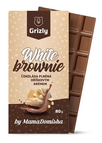 GRIZLY Čokoláda mléčná White Brownie by MamaDomisha, 80 g