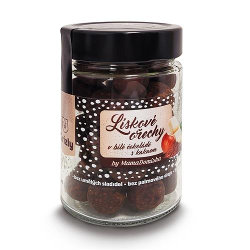 GRIZLY Lískové ořechy v bílé čokoládě a kakau by MamaDomisha, 200g