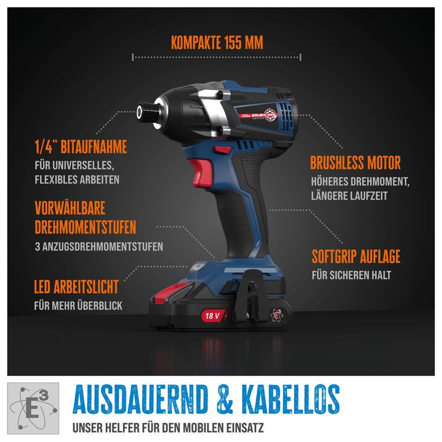 Güde akumulátorový rázový utahovák BSS 18 1/4-0 BL