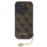 Guess 4G Charm Zadný kryt pre iPhone 16 Pro Tone on Tone Brown