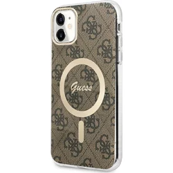 Guess 4G IML MagSafe Zadní Kryt pro iPhone 11 Brown