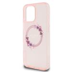 Guess IML Flowers Ring MagSafe zadný kryt pre iPhone 16 Pro Pink