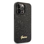Guess PC/TPU Glitter Flakes Metal Logo Back Cover pre iPhone 14 Pro Black