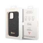 Guess PC/TPU Glitter Flakes Metal Logo Zadný kryt pre iPhone 14 Pro Max Black