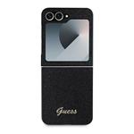 Guess PC/TPU Glitter Flakes Metal Logo Zadný kryt pre Samsung Galaxy Z Flip 6 Black