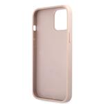 Guess PU 4G Kovový zadný kryt s logom pre iPhone 12 Pro Max Pink