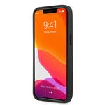 Guess PU 4G Kovový zadný kryt s logom pre iPhone 13 Pro Max Grey