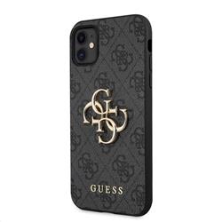 Guess PU 4G Metal Logo Zadní Kryt pro iPhone 11 Grey