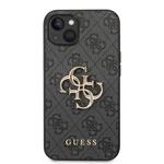 Guess PU 4G Metal Logo Zadní Kryt pro iPhone 14 Plus Grey